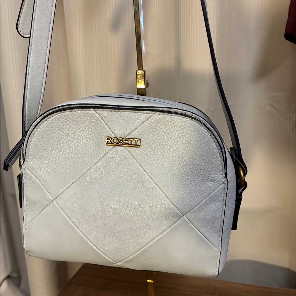 Rosetti White Quilted Dome Crossbody with Gold Logo NWT